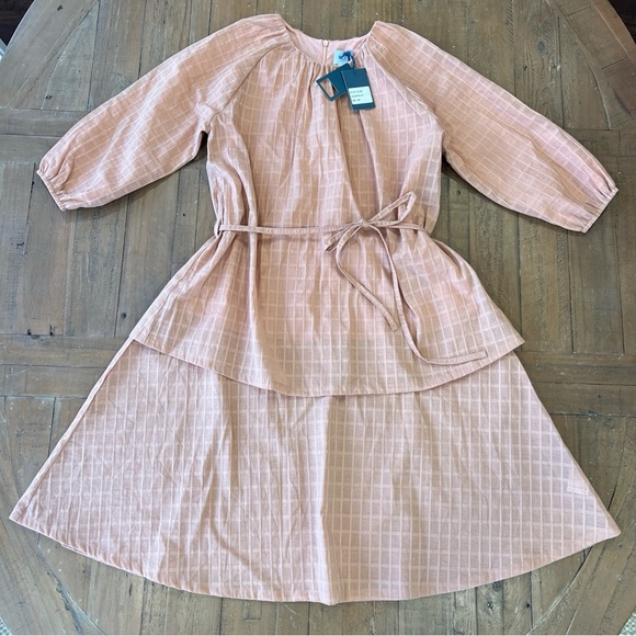 Kipp collection girls 16 blush square plaid layered dress nwt - Picture 1 of 6